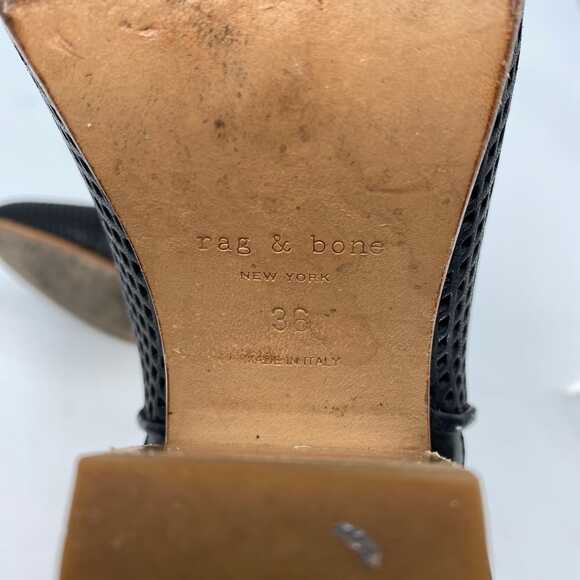 Rag & Bone Black Leather Perforated Heeled Ankle Boots | EU 36 - Picture 4 of 9